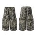 Men's Clothing Graffiti Camouflage Cropped Pants Summer Trendy Brand Pure Cotton Straight Tube Cropped Shorts For Men_viptrois.com