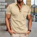 Men's Clothing Quick Drying Versatile Casual Shirt Summer New Collared Button Down Short Sleeved T-Shirt_viptrois.com