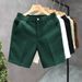 Men's Summer Shorts Lightweight Slim Fit Casual 5-Pocket Pure Color Straight Leg Mid-Thigh Shorts Lightweight & Breathable Comfort_viptrois.com