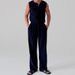 Men's Clothing Spring And Summer Sleeveless Henley Collar Vest Casual Loose Trousers Striped Suit_viptrois.com