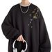Printed Crew Neck Sweater Men's Spring New Loose Pullover Long-sleeved T-shirt Spring And Autumn No Hat Top_viptrois.com