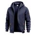 Heavyweight Fleece-Lined Work Jacket For Men – Utility Hooded Zip-Up With Tibetan Blue & Khaki Options_viptrois.com