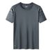 Man's clothing Men's outdoor quick drying large size short sleeve printed sports T-shirt elastic quick drying men short sleeve_viptrois.com