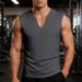 Men's V Neck Casual Vest Quick Drying Breathable Loose Fitting For Vacation Sports Fitness Training American Style_viptrois.com