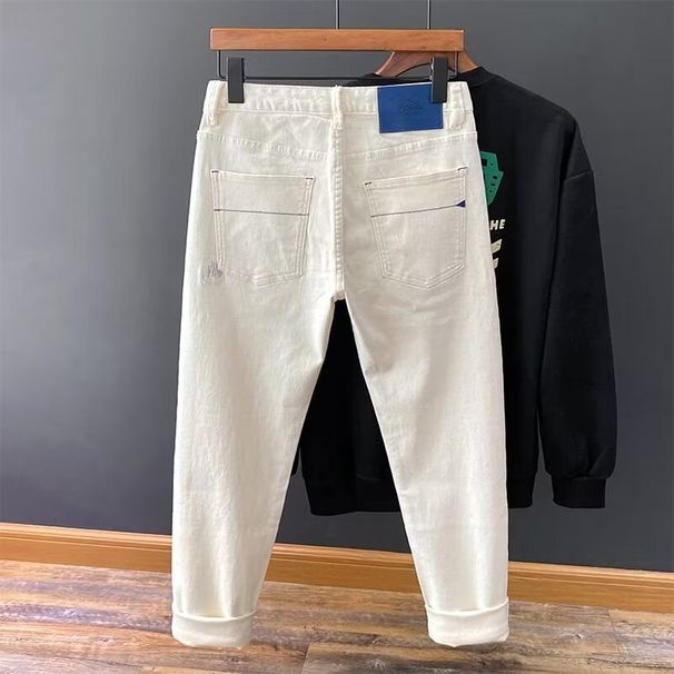Men's Clothing High End For Men, Slim Fitting, Skinny Feet, Embroidery, Elastic, Versatile, Youth, Goods, Spring And Summer Long Pants_viptrois.com
