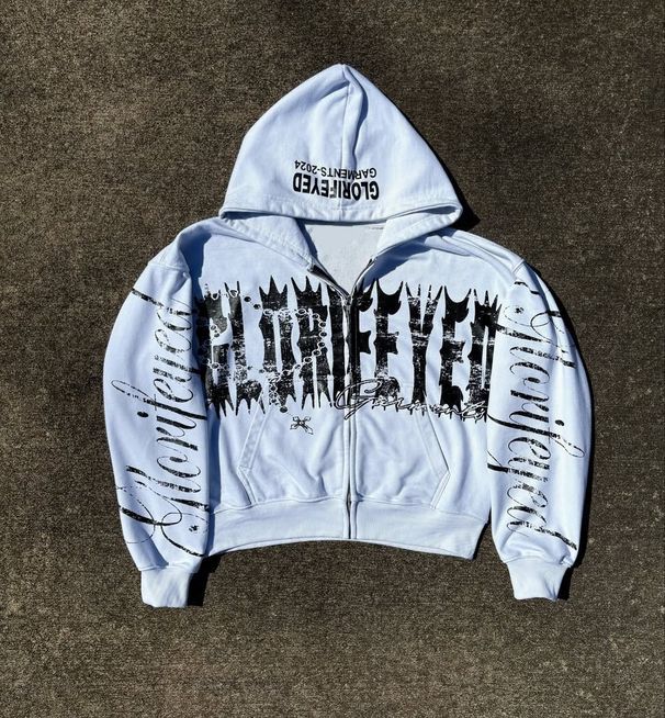 European American Style Long Sleeved Pullover Hoodie Men's Retro Jacket Street Trend Y2k Zipper Sweater Personalized Printed_viptrois.com