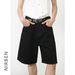 Nirben Denim Men's Summer Clean Fit Straight Leg Denim Shorts Loose Wide Leg Pants Five Point Trendy_viptrois.com