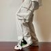 Loom Trendy Brand European And High Street Fashion Ins American Retro Workwear Men Loose Straight Zipper Split Pants_viptrois.com