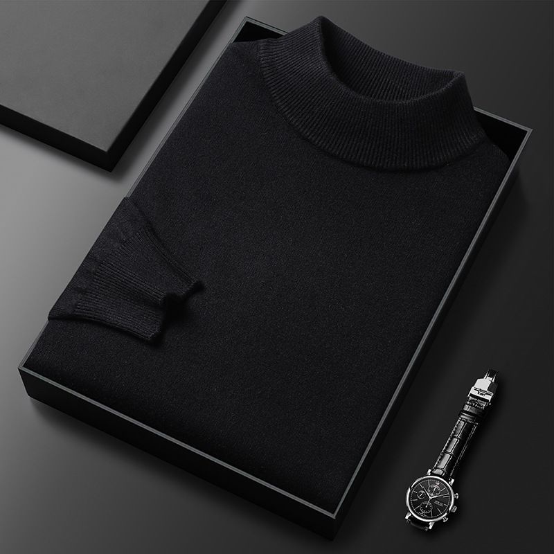Men's Premium High-Neck Knit Sweater – Lightweight Luxury Cardigan For Casual & Smart Wear (White/Black/Camel/Navy/Gray, Sizes M-4XL, Breathable_viptrois.com