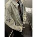 Men's Clothing Distressed Washed Jacket Handsome Denim Jacket Lapel Top_viptrois.com