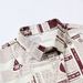 Men's Retro Burgundy Newspaper Print Short Sleeved Shirt Street Style Summer New Exclusive_viptrois.com