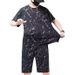 Large Size Ice Silk Suit Men Fat Casual Short Sleeved Shorts Suit Plus Size Plus Size Men's Summer Sports Two Piece Suit_viptrois.com