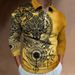 Zipper Casual Men's Wolf Digital Print Long Sleeve Polo_viptrois.com