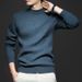 New Autumn And Winter Solid Color Anti-Pilling Fine Wool Knitted Long Sleeve Half Turtleneck Sweater Men's Clothing_viptrois.com