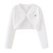 "Elegant Girls' Knit Cardigan With Bow & Shawl - Lightweight Summer Formal Dress Cover-Up For Ages 8-16Y (White/Pink/Yellow)"_viptrois.com