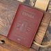 Passport Covers Spanish Passport Holder ID Holder Top Layer Cowhide Retro Boarding Card Wallet Card Holder Passport Book Set Spot_viptrois.com