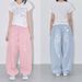 Men's Printed Loose-Fit Cargo Pants – Trendy Straight-Leg Streetwear Joggers With Functional Pockets (Black/Pink/Light Grey/Blue)_viptrois.com