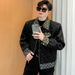 Men's Clothing 2025 Coarse Floral Sequin Contrasting Small Fragrant Style Jacket For Men Autumn And Winter High-end Feeling Starry Sky_viptrois.com