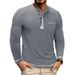 Men's Long Sleeve Button Pocket Shirt – Relaxed Fit Casual Top, Plus Size Friendly, Warm & Stylish Base Layer_viptrois.com
