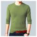 Men's Classic Round Neck Wool Blend Sweater – British-Inspired Relaxed Fit Knit Pullover With Machine-Washable Stretch (M-5XL, Wrinkle-Free)_viptrois.com