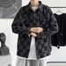 American Checkerboard Denim Jacket Men's Spring And Autumn Ins Trendy Brand Loose Ruffian Handsome Fried Street Casual Tooling Top_viptrois.com