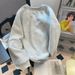 American Heavy Cotton Retro Loose Earphones Printed Letter Crew Neck Sweater 2024 Autumn High Street Trendy Top_viptrois.com