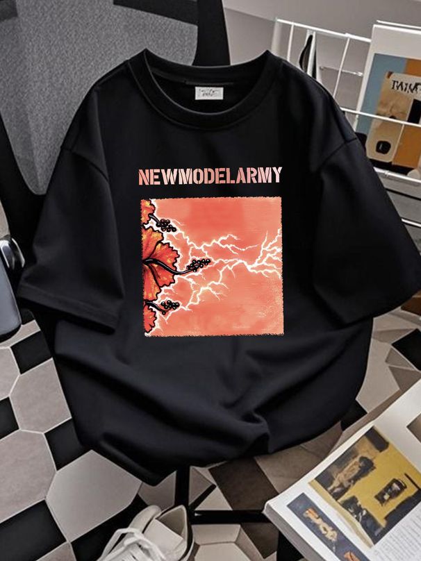 Retro New Model Army Band Concert Cotton S-5XL Black Tee Shirt KK500 Casual Comfortable Soft Graphic Streetwear Breathable Unisex Summer_viptrois.com