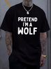 Pretend I'm A Wolf Funny Lazy Easy Halloween Costume Animal T-Shirt Soft Women Top Graphic Tees Designer Clothes Fashion Stylish Women Versatile Graphic Summer T-Shirt For Women Casual Stretched Female Casual Unisex Breathable Slightly_viptrois.com