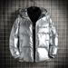 Men's Clothing Winter Fashion Thick Hooded Cotton Padded Jacket With Glossy Finish, Hero Letter Casual Puffer Jacket Cotton Padded Coat_viptrois.com