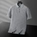 Men's Clothing Knitted Short Sleeved Thin Men's Large Size Breathable Mesh Men's Business Shirt Lapel Men_viptrois.com