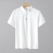 Men's Floral Embroidered Polo Shirt – Breathable Short-Sleeve Slim Fit, Casual & Versatile (M-3XL, White/Black)_viptrois.com