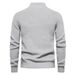 Pure Versatile Autumn Winter Zipper Stand Collar New European Size Long Sleeve Solid Color Casual Trendy Men's Sweater_viptrois.com