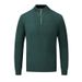 Men's Clothing Cable Knit Zip-Neck Sweater - Casual Pullover For Autumn & Winter | Slim Fit, V-Neck, Long Sleeve | Machine Washable Polyester-Cotton_viptrois.com