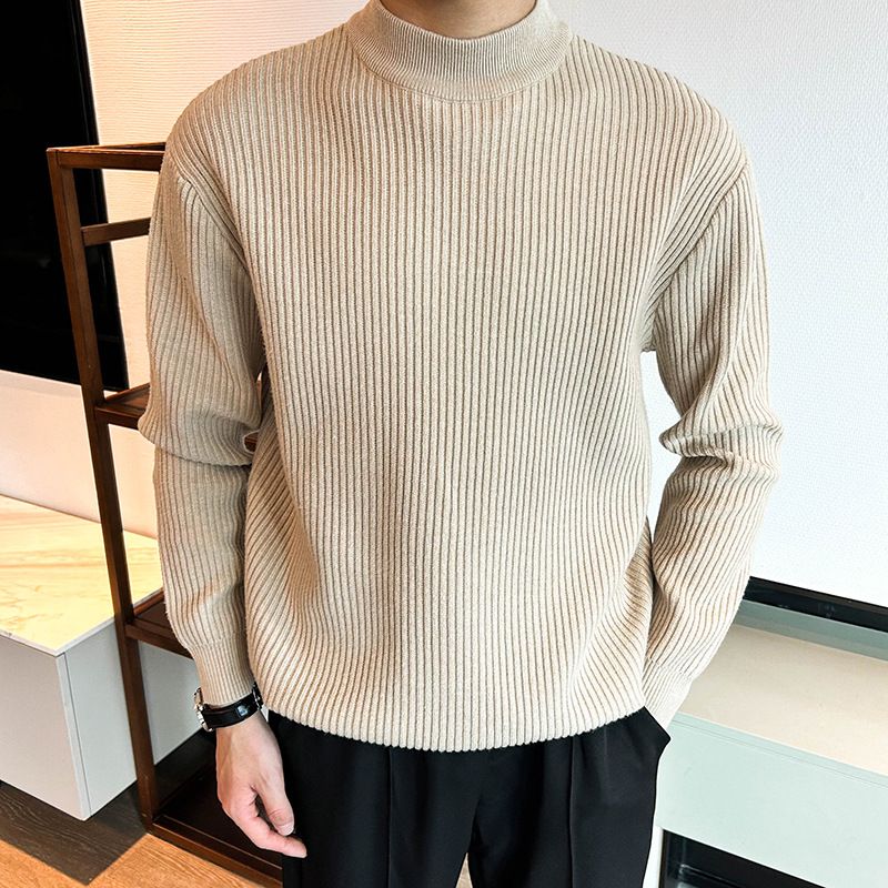 Men’s Slim-Fit High Neck Sweater – 7 Solid Colors, Breathable & Wrinkle-Resistant For Business Casual & Layering_viptrois.com