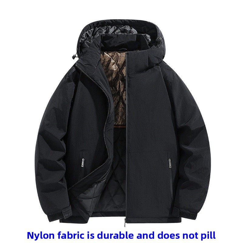 Cotton-padded Men's Plus Size Casual Cotton-padded Clothes Flow Removable Cap Charging Clothes Graphene Thermal Clothing_viptrois.com