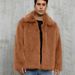 Men's Faux Fur Collar Short Jacket Winter Coat Warm Fleece Outerwear For Casual & Urban Style (Black, Coffee, Light Khaki, Dark Khaki, Camel)_viptrois.com
