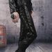 Men's Clothing solid color PU strap casual men's leather pants_viptrois.com