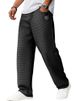 Men's Waffle Knit Casual Pants With Letter Logo - Straight Leg Comfort Fit For Autumn Winter - Multiple Colors & Sizes_viptrois.com