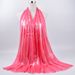 Muslim headscarf Cotton Gold Silk Scarf Women's Monochrome Tassel Silk Scarf Muslim Headscarf_viptrois.com