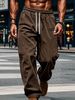 "Men's Corduroy Casual Pants – European Size, Loose Fit, Elastic Waist, Trendy Autumn Style (Black/Khaki/Blue/Gray/Green/Brown, XS-XXXL)"_viptrois.com