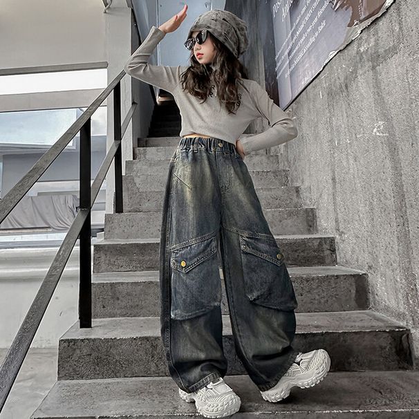 2418 Retro Heavy Jeans New Children's Miscellaneous European And American Jeans_viptrois.com