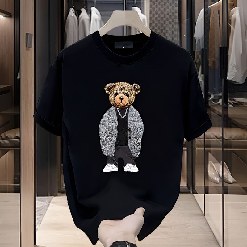 2025 Summer New Light Luxury Men's T-shirt Short Seved Minimalist Design With Printed Round Neck Fashion Brand_viptrois.com
