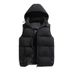 Men's Clothing Cotton Vest Men's Hooded Quilted Vest Winter Warm Padded Jacket Casual Outerwear Big Size Plus Size Loose Fit Polyester Lightweight_viptrois.com