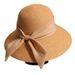 Women's Hats Straw Hat Women's Summer Sun Protection UV Beach Wide Brim Straw Hat Ribbon Sun Hat UV Face Cover_viptrois.com