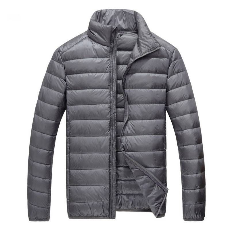 Standard 90 White Duck Down Men's Winter Down Jacket With Storage Bag, Stand-up Collar Hooded Top, Men's Winter Wear, Light And Versatile_viptrois.com