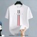 【DORAE】Unisex Oversized T-shirt (100% Cotton) Off-White ("PARIS Minimalist Stripe" Print & Elegant Casual Design) – Casual Style For Everyday Casual_viptrois.com