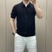 Men's Solid Color Polo Shirt Short Sleeve Light Luxury Knitted T-Shirt Spring High Quality Undershirt_viptrois.com