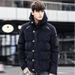 Men's clothing corduroy English hooded solid color padded coat coat_viptrois.com