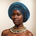 New Women's Gold Stamped Fashionable Elastic Pit Strap Laminated African Ethnic Baotou Hat_viptrois.com