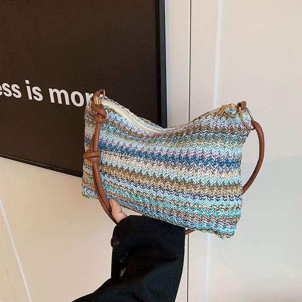 Women's Crossbody Bags Ladies Straw Bag Simple Texture Shoulder Bag Crossbody Bag_viptrois.com